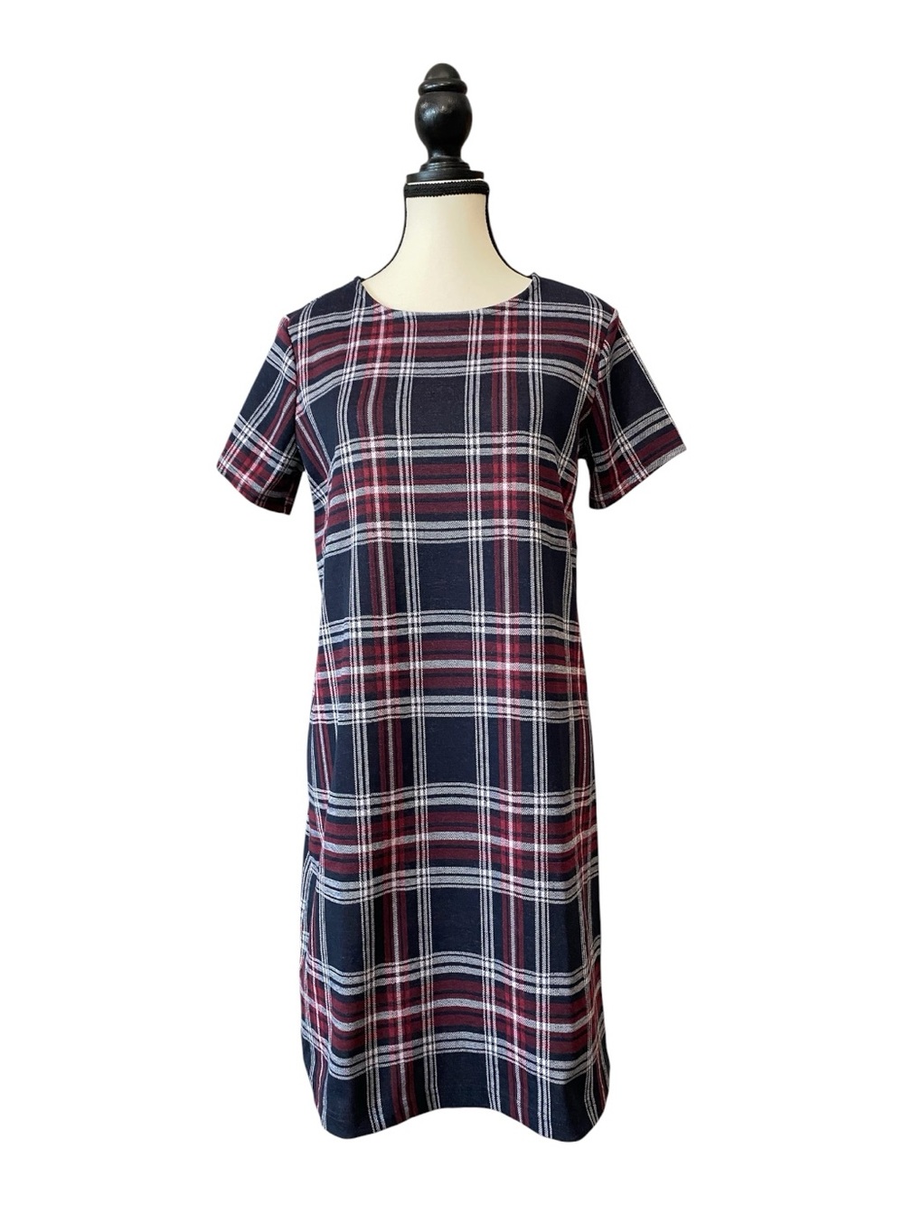 JOE FRESH plaid dress straight cut stretchy fabric Size XS